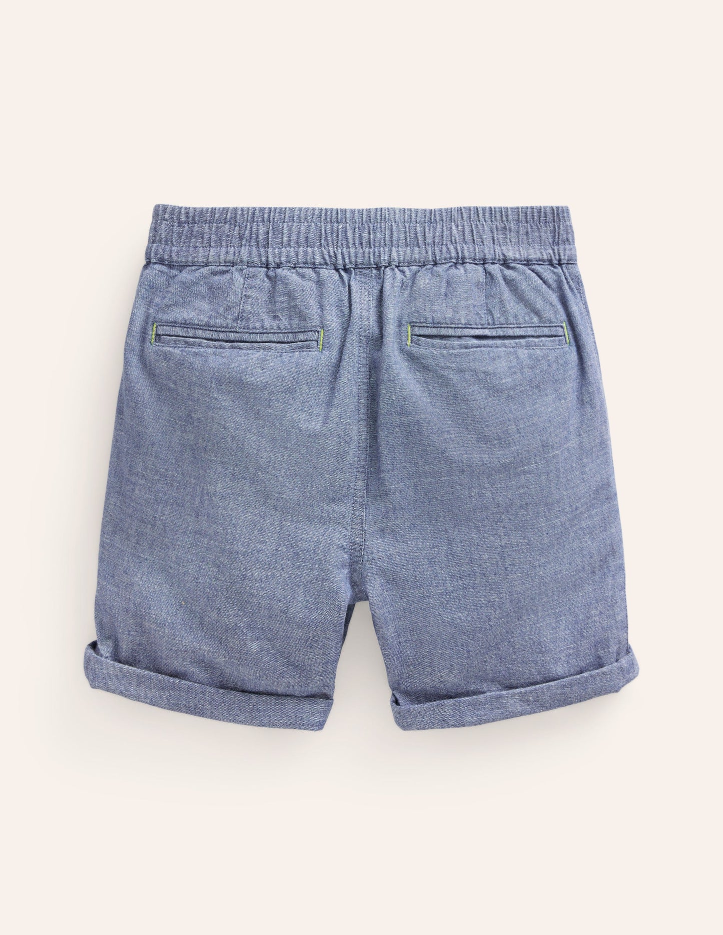 Smart Roll Up Shorts-Dark Chambray