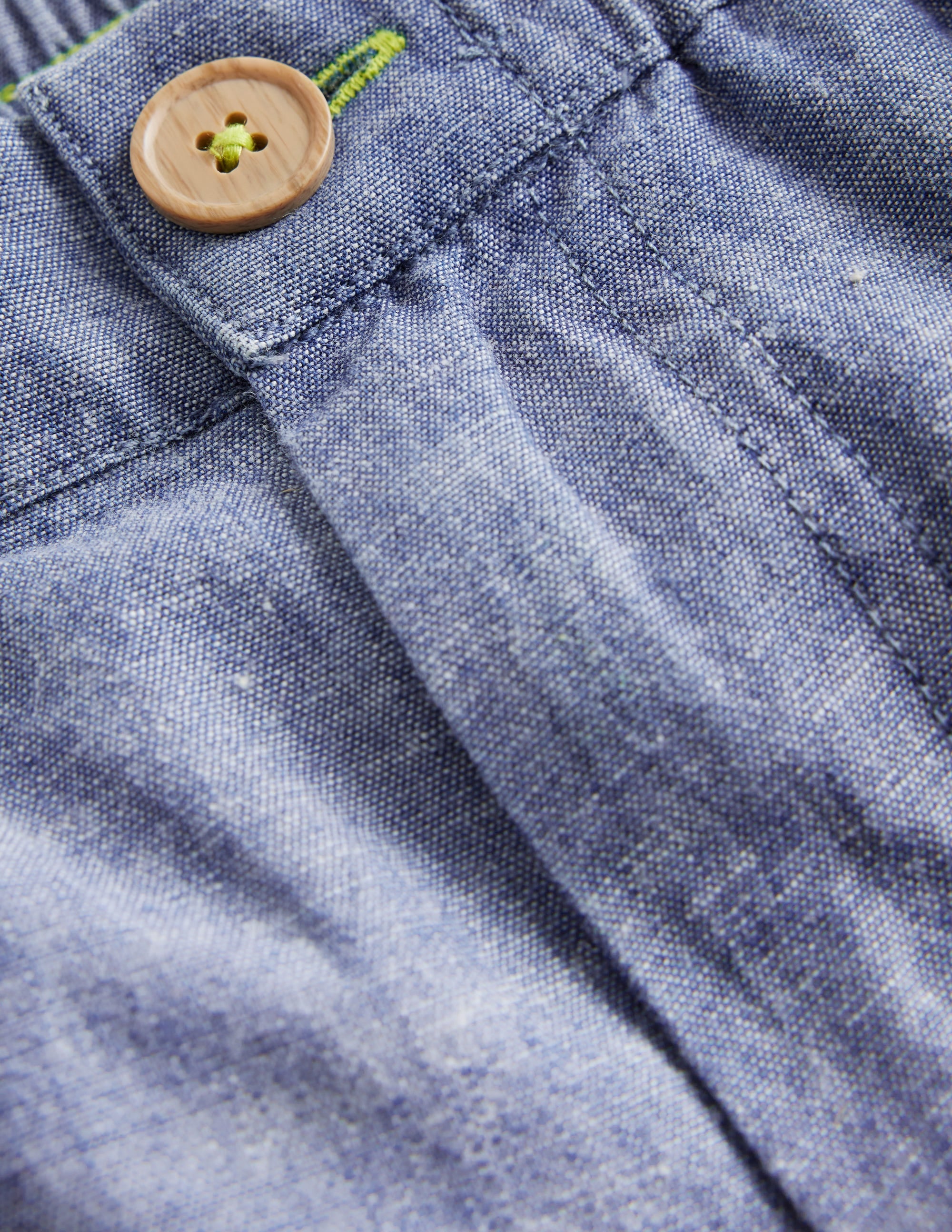 Smart Roll Up Shorts-Dark Chambray - Image 3