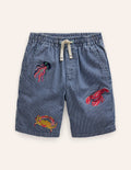 Superstitch Shorts-Blue / Ecru Ticking Stripe