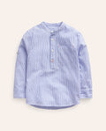Grandad Shirt-Sapphire Blue Stripe