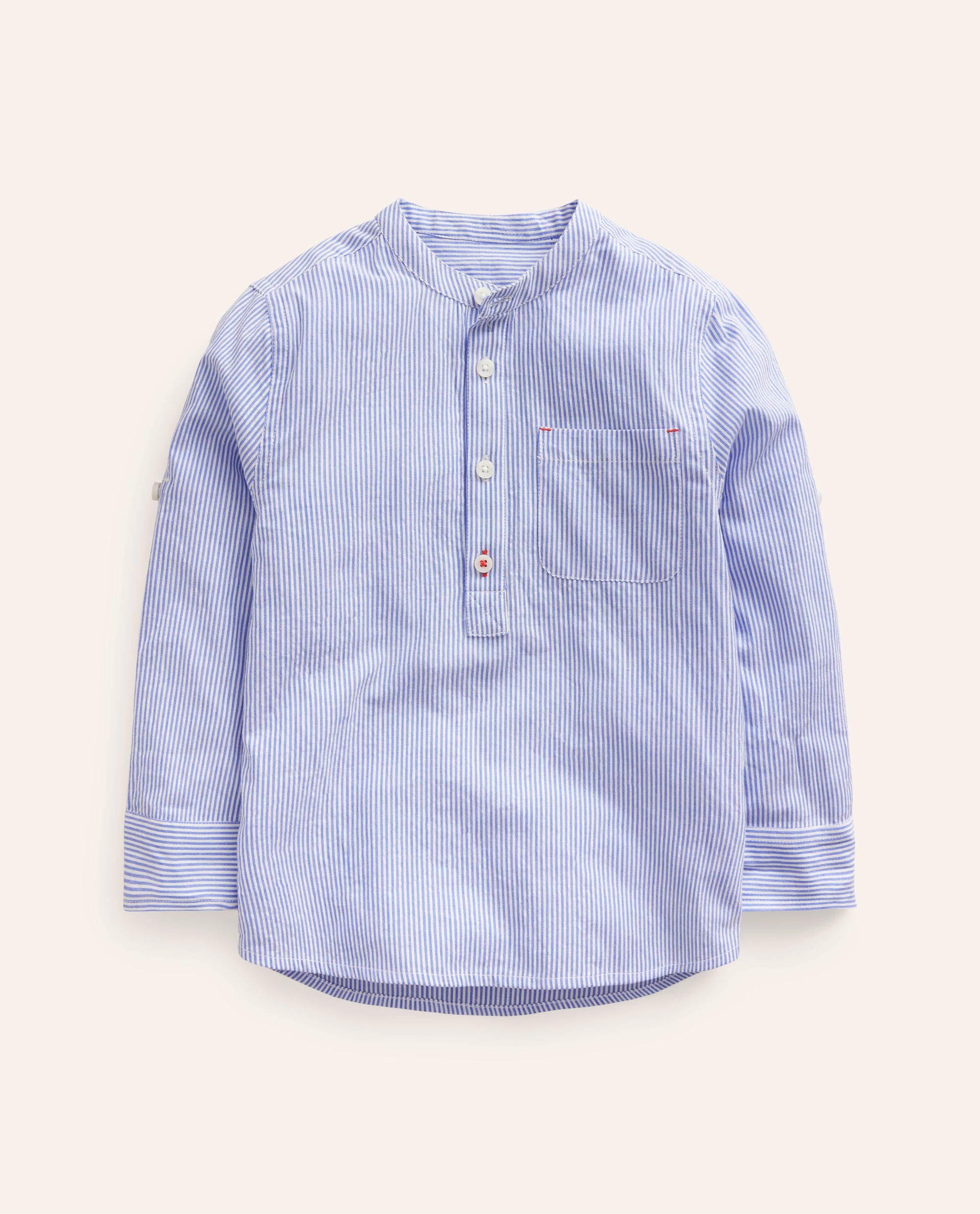 Grandad Shirt-Sapphire Blue Stripe - Image 1