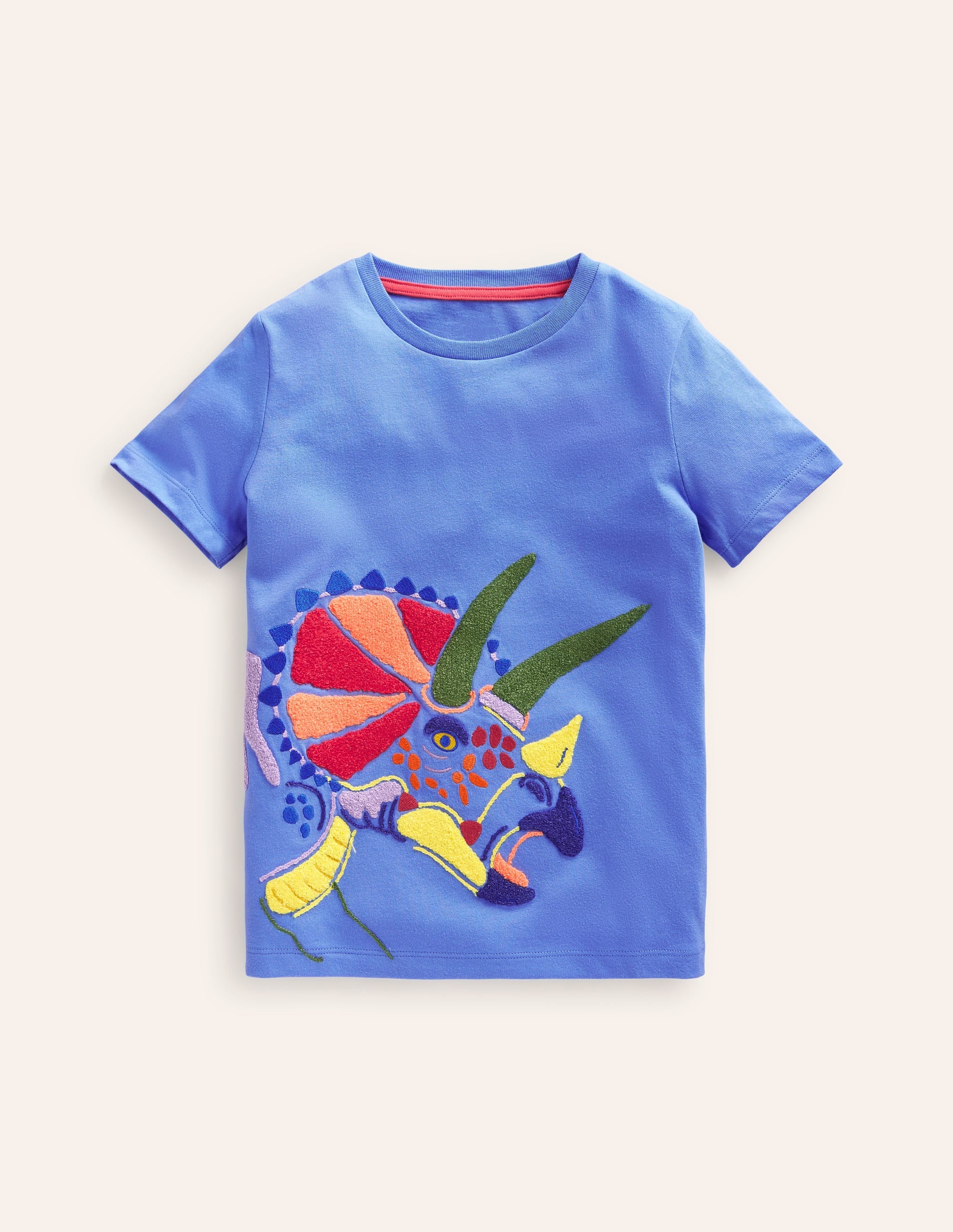 Boucle Detail Animal T-shirt-Surf Blue Dino - Image 1