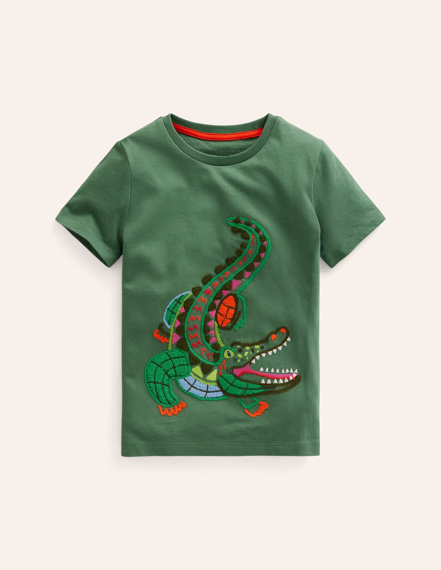 Boucle Detail Animal T-shirt-Rosemary Green Crocodile