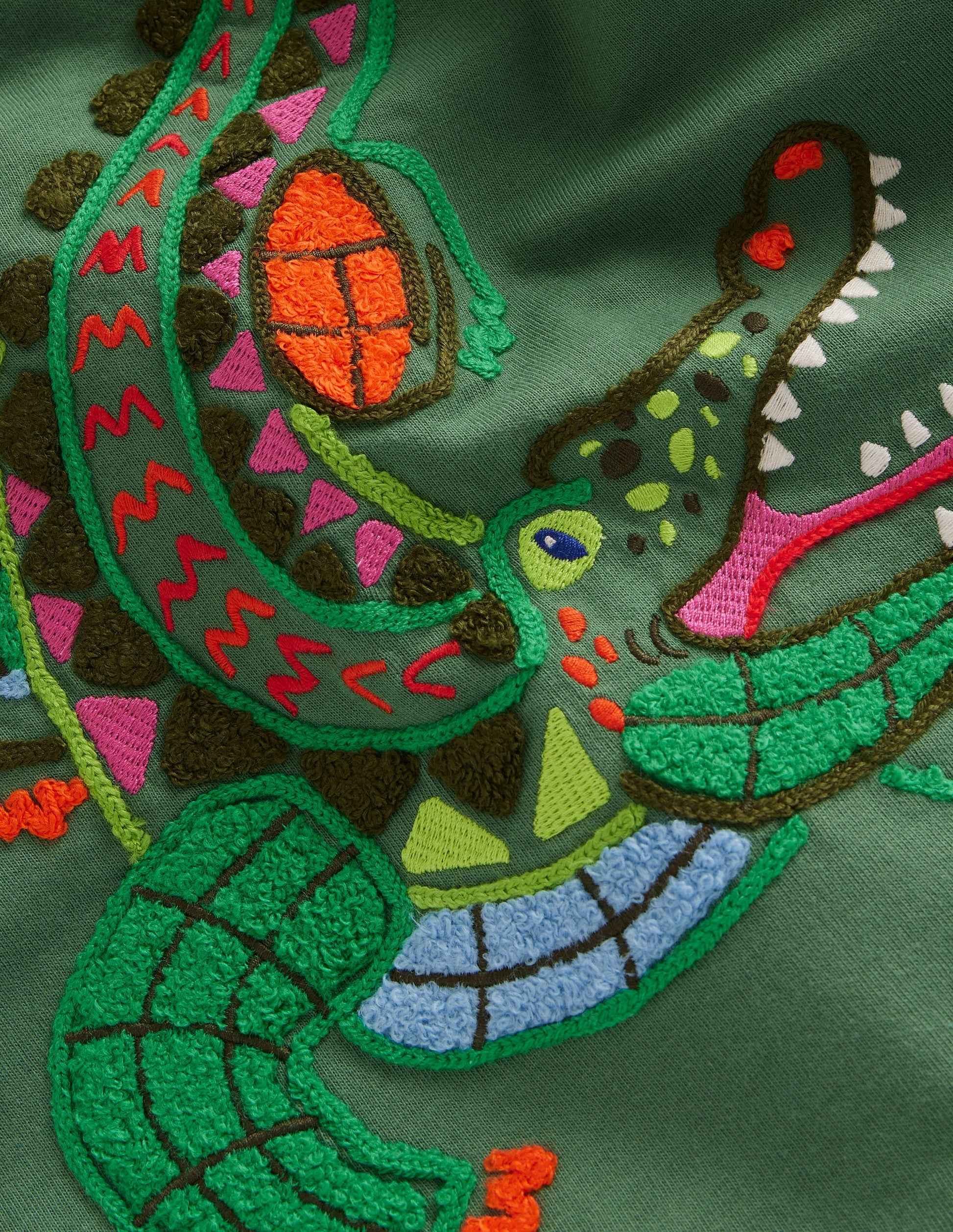 Boucle Detail Animal T-shirt-Rosemary Green Crocodile-3