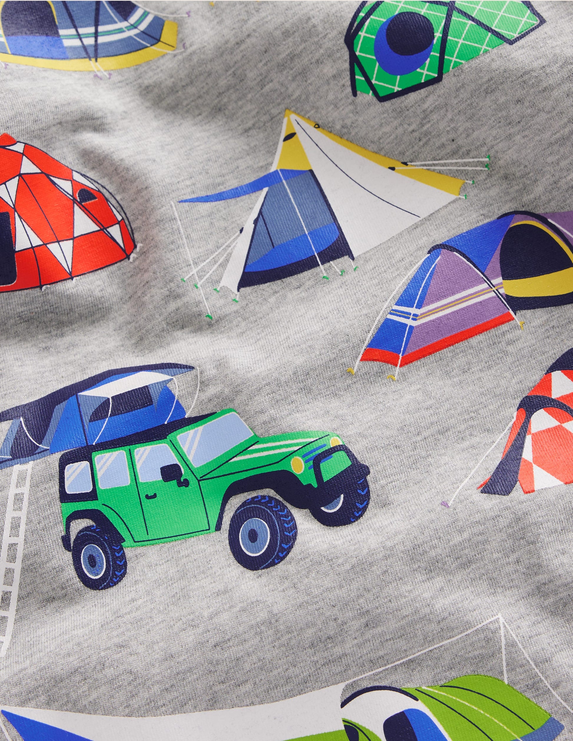 Printed Tents T-shirt-Grey Marl Tents-3