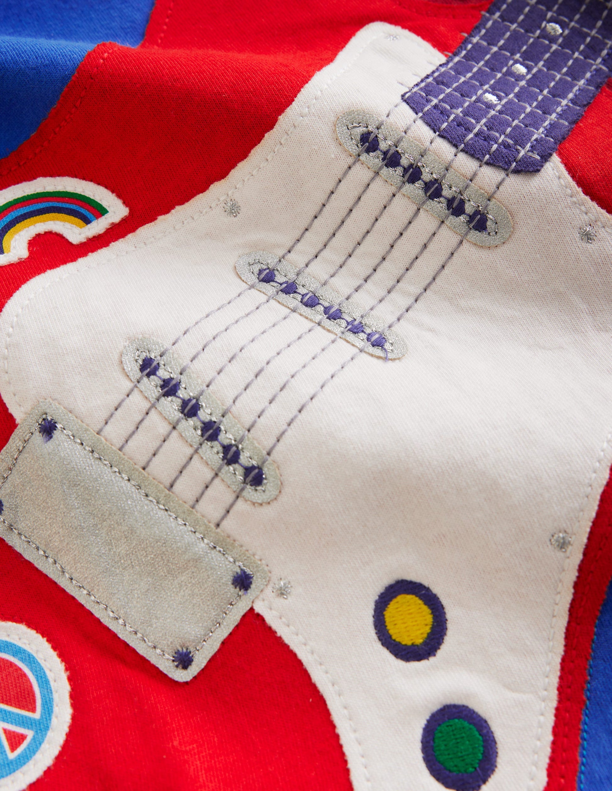 Appliqué Guitar T-shirt-Duck Egg Blue Guitar-4