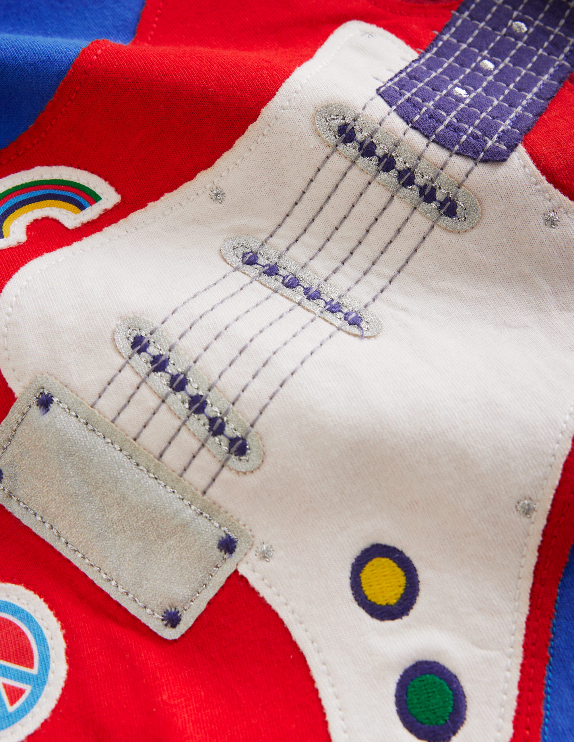 Appliqué Guitar T-shirt-Duck Egg Blue Guitar - Image 3