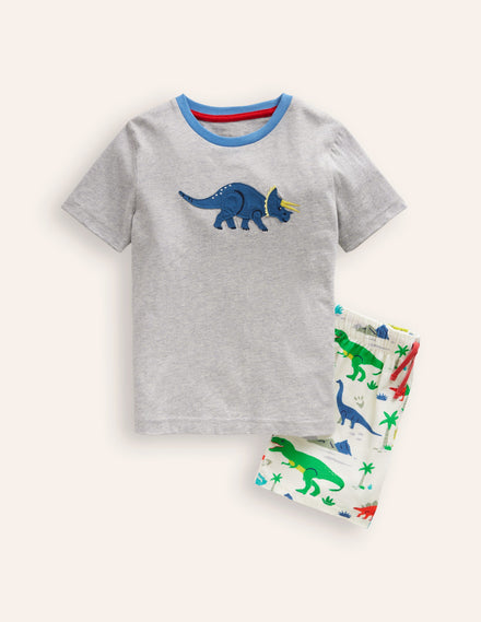 Fun Jersey Play Set-Grey Marl/ Dinosaur