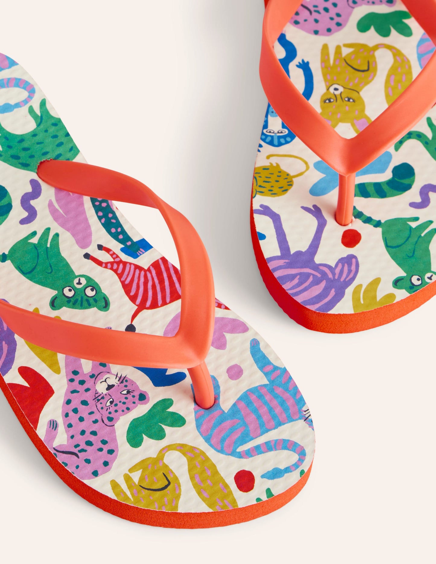 Fun Flip Flops-Multi Safari Friends