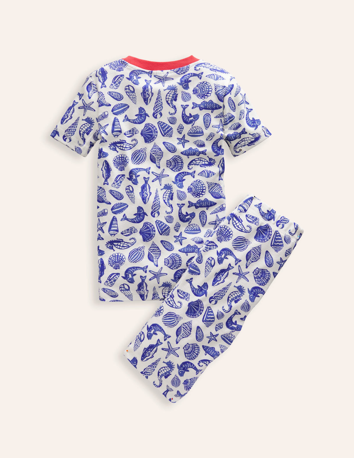 Snug Short John Pyjamas-Sapphire Blue Seashore - Image 2