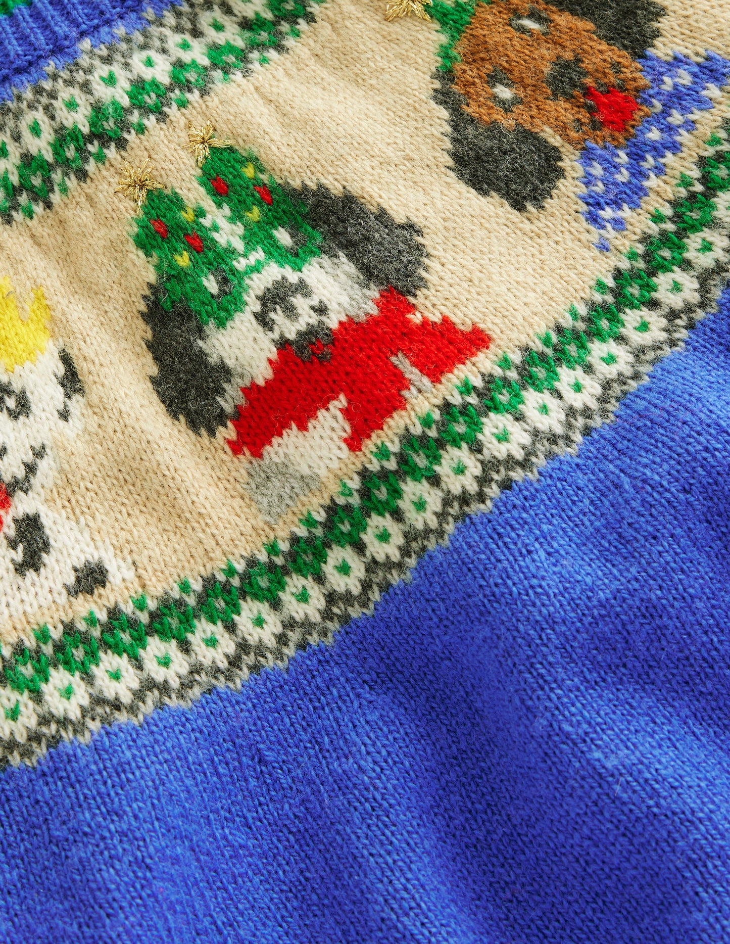 Fair Isle Jumper-Greek Blue Festive Dogs