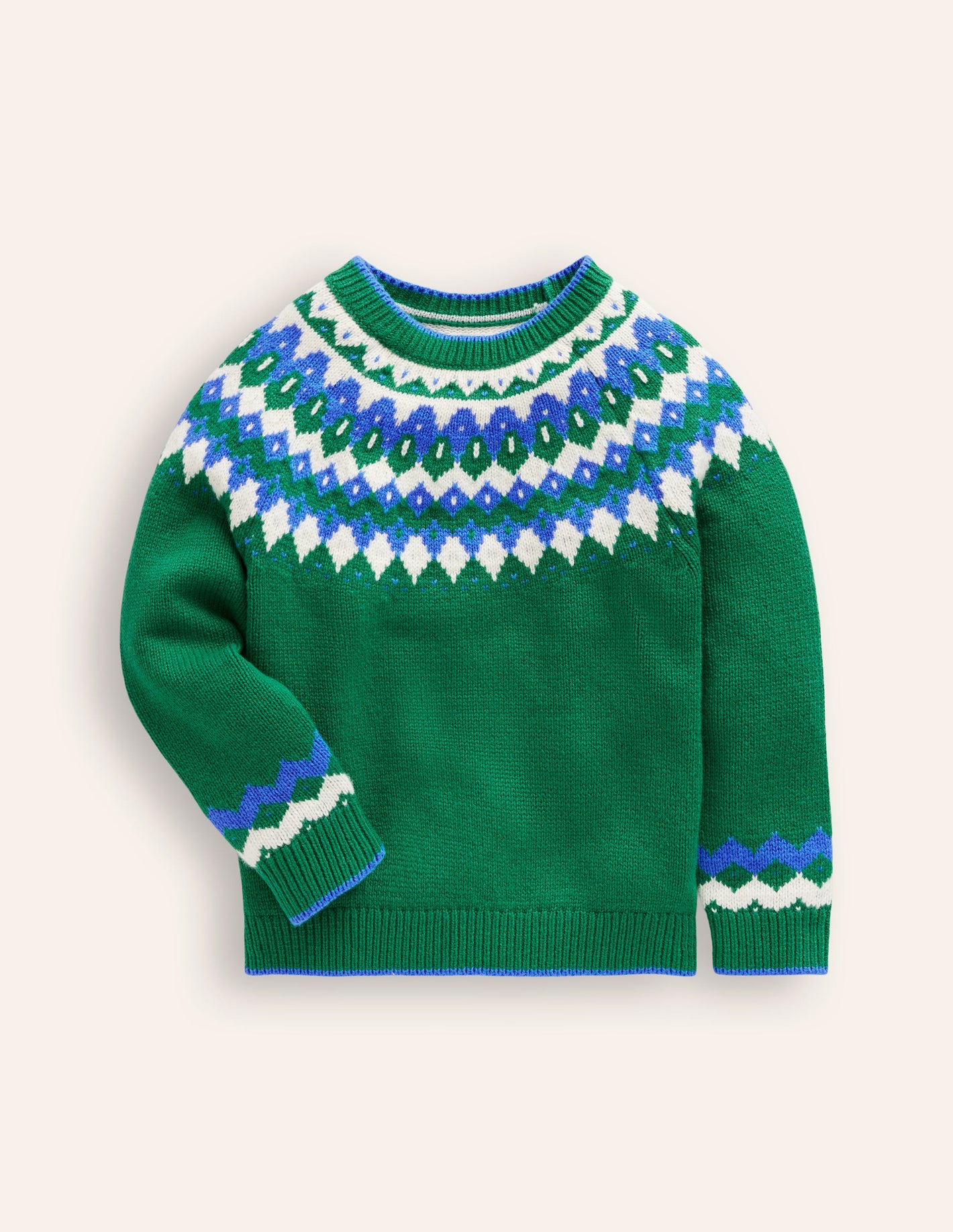 Fair Isle Jumper-Ivy Green