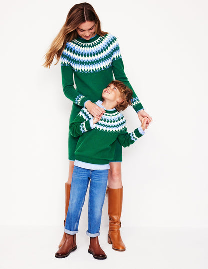 Fair Isle Jumper-Ivy Green