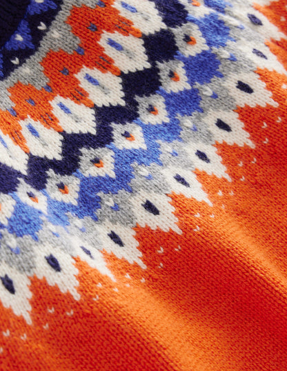 Fair Isle Jumper-Terracotta Orange