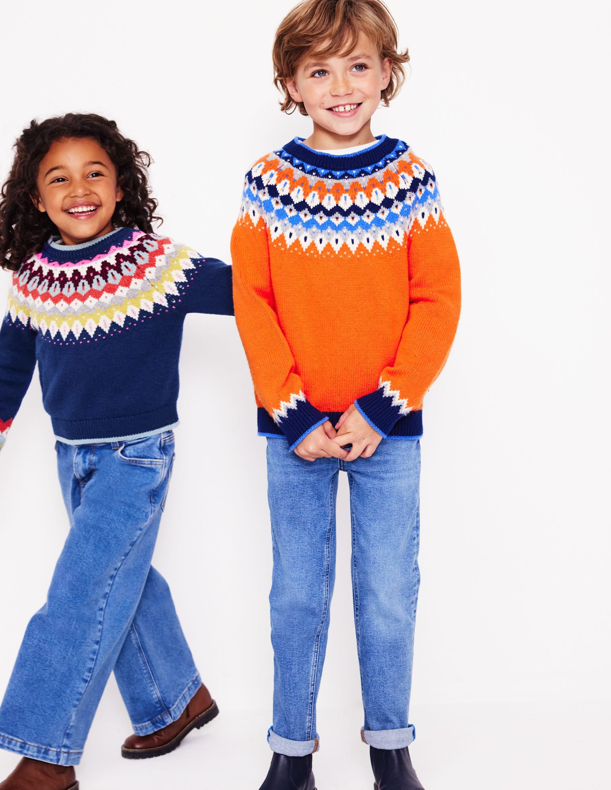 Fair Isle Jumper-Terracotta Orange - Image 5