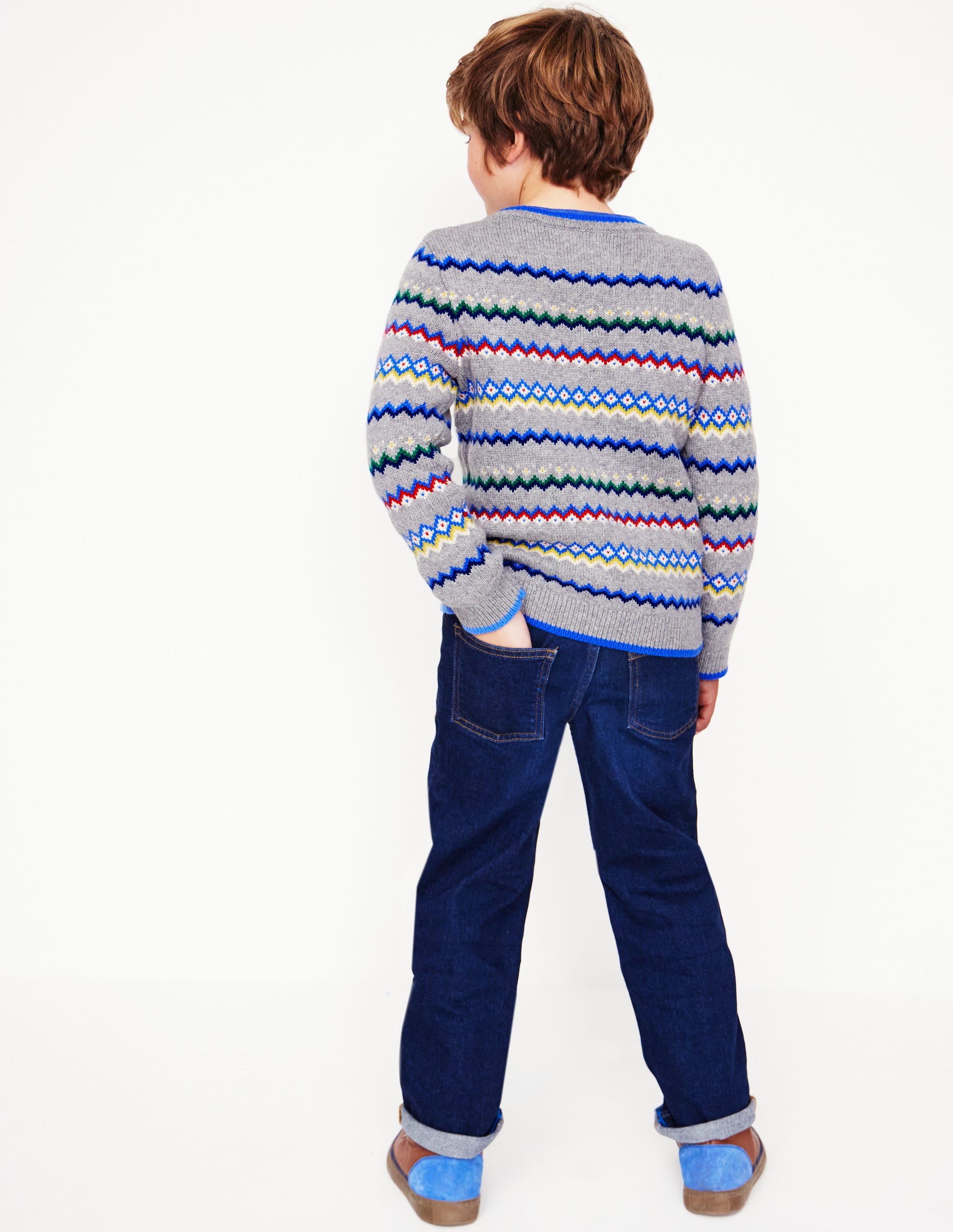 Fair Isle Jumper-Grey Marl - Image 3