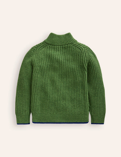 Heritage Half-Zip Jumper-Iguana Green