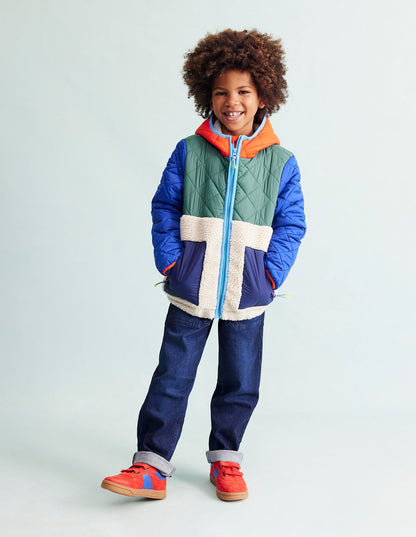 Borg Mix Jacket-Multi-5