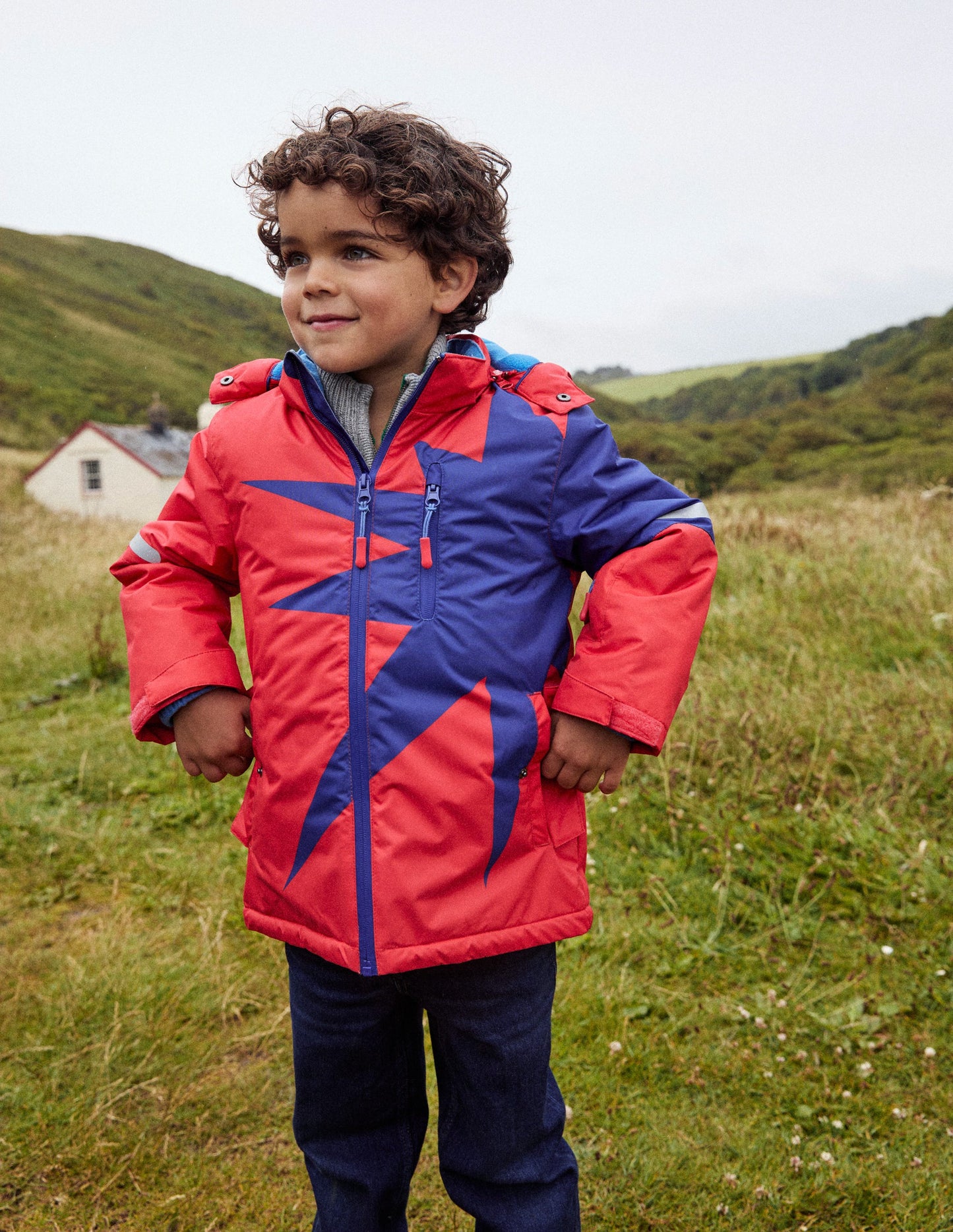 All-Weather Waterproof Coat-Strawberry Tart Red Star