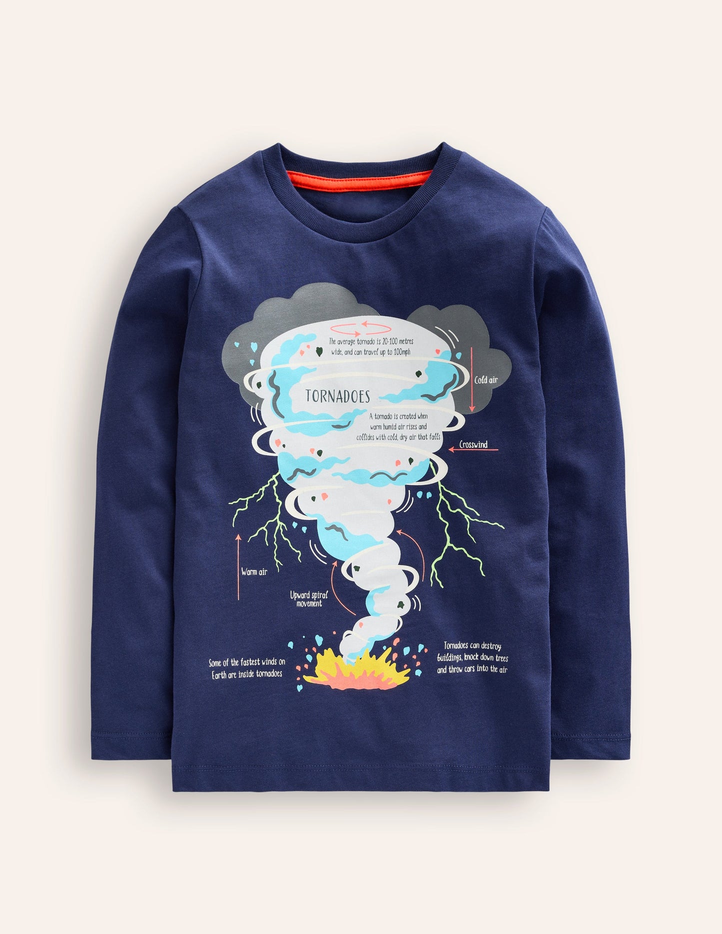 Glow-In-The-Dark T-Shirt-College Navy Tornado