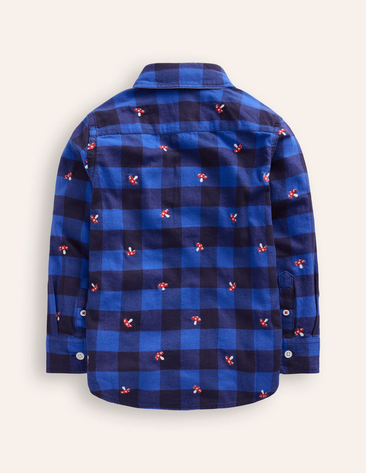 Cosy Cotton Check Shirt-Embroidered Toadstool Check - Image 2