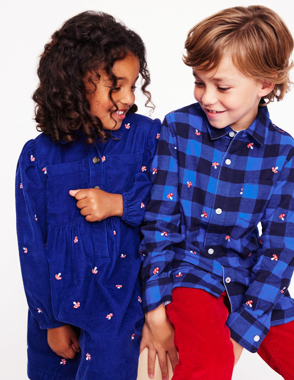 Cosy Cotton Check Shirt-Embroidered Toadstool Check - Image 5