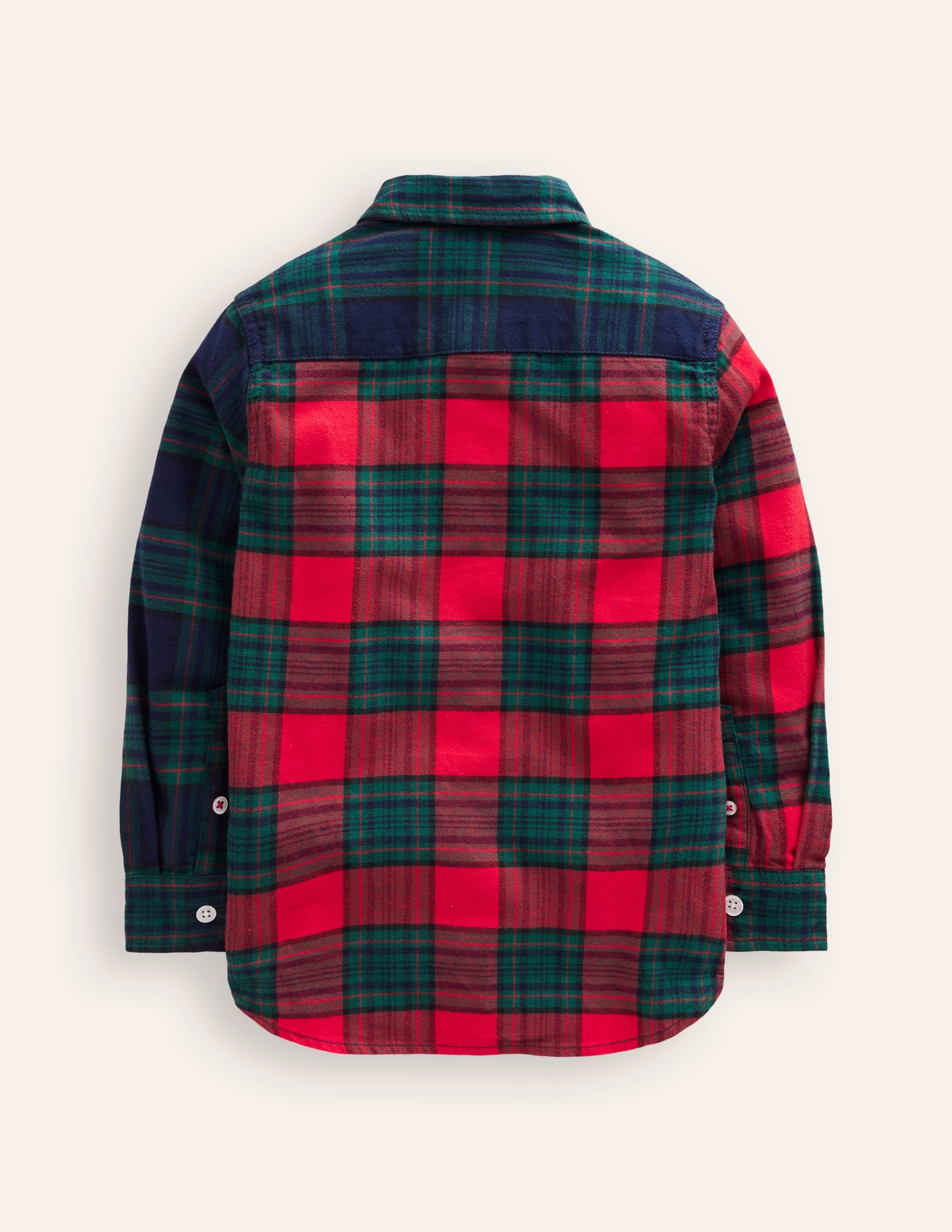 Cosy Cotton Check Shirt-Hotch Potch Green/Red - Image 2