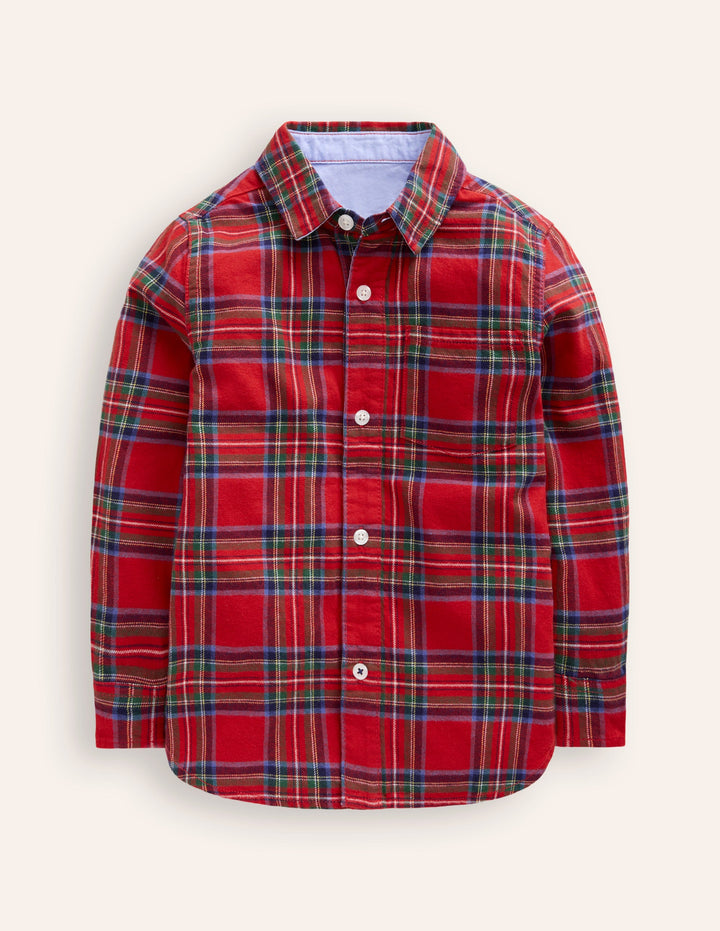 Cotton Check Shirt-Red Check