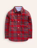 Cotton Check Shirt-Red Check