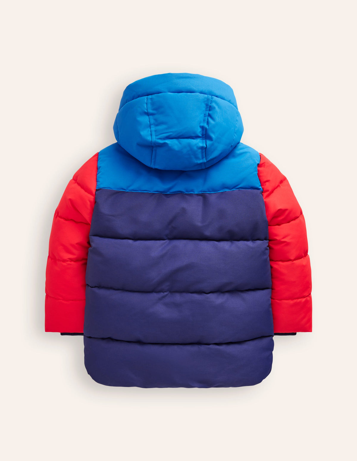 Fleece Lined Padded Coat-College Navy Colourblock - Image 2