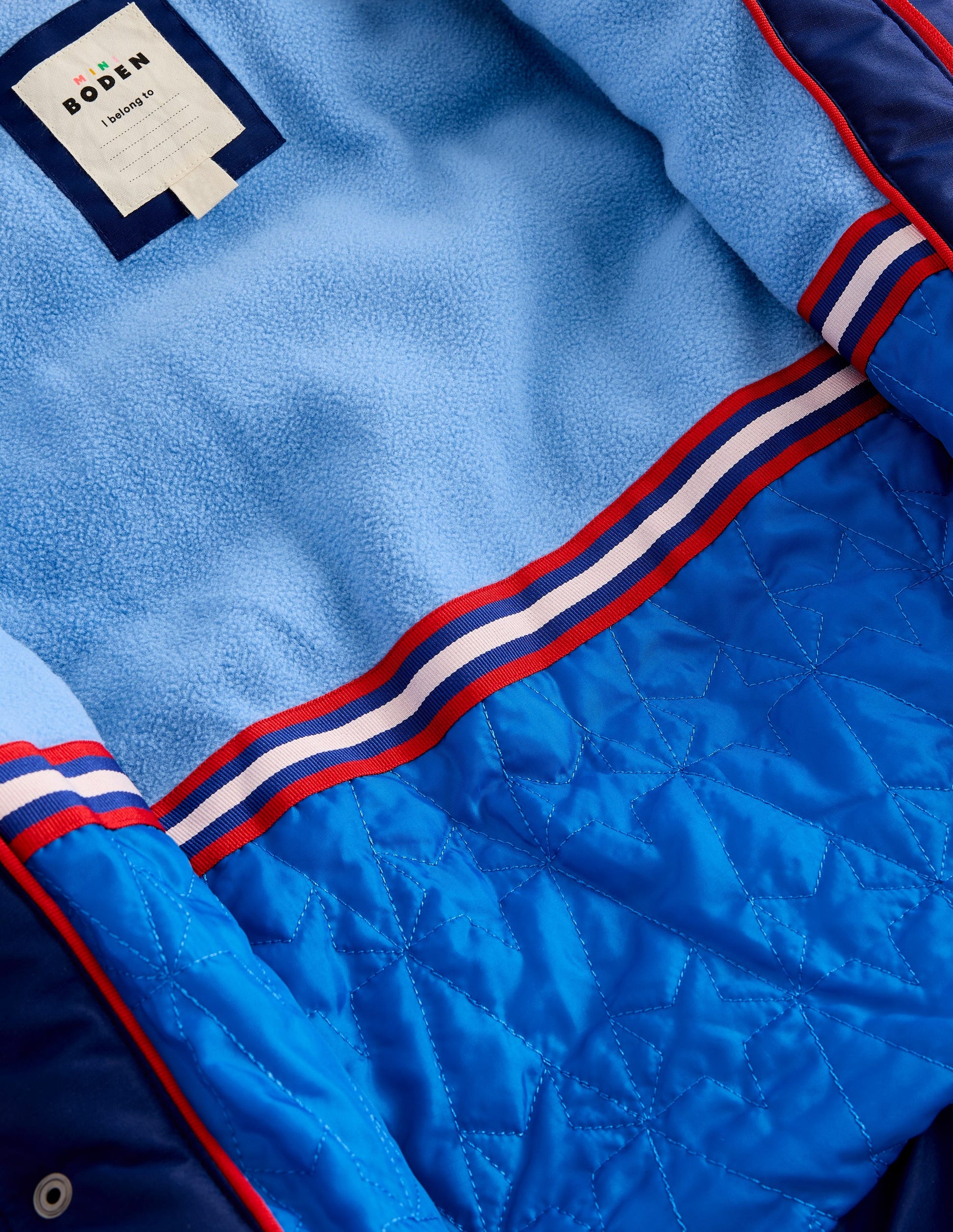 Fleece Lined Padded Coat-College Navy Colourblock-5