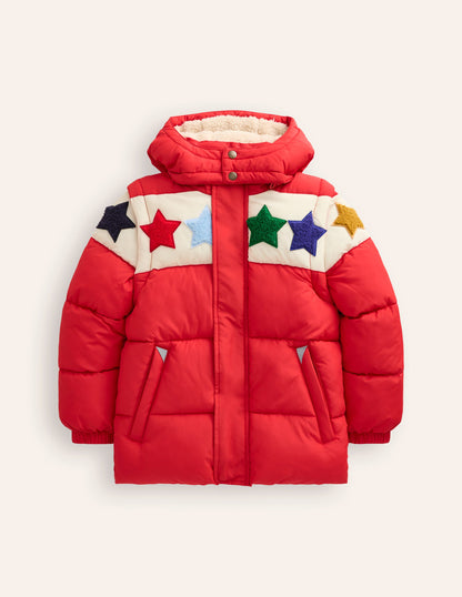 2-in-1 Puffer Coat-Poppy Red