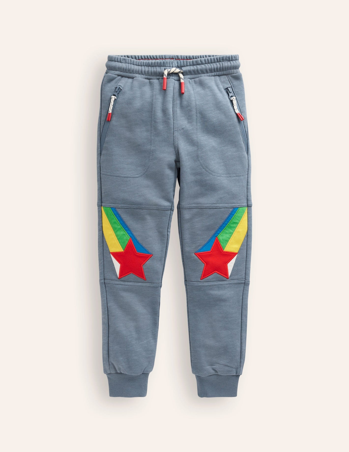 Warrior Knee Joggers-Cobble Grey Rainbow Star