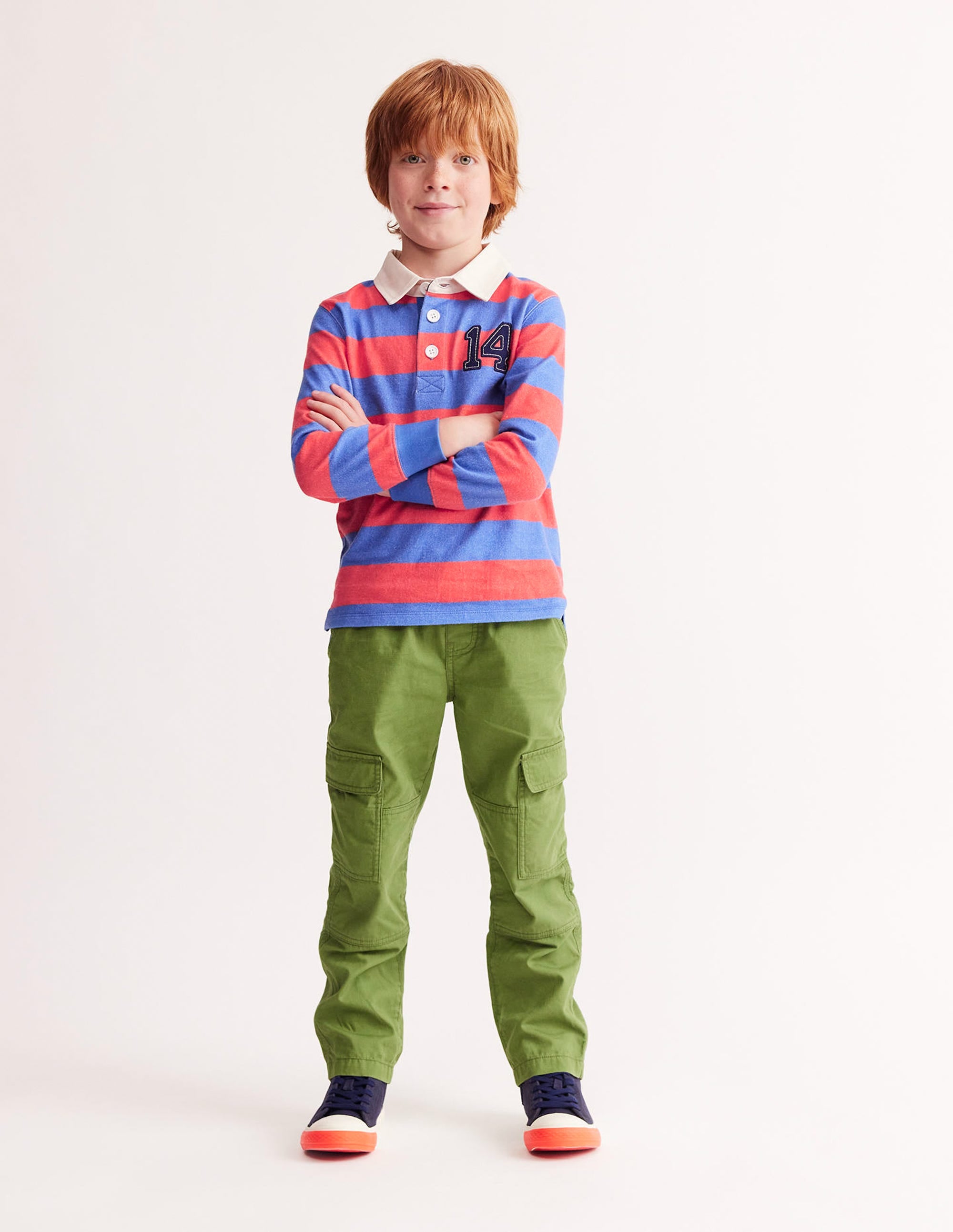 Cargo Pull On Trousers-Leaf Green - Image 4