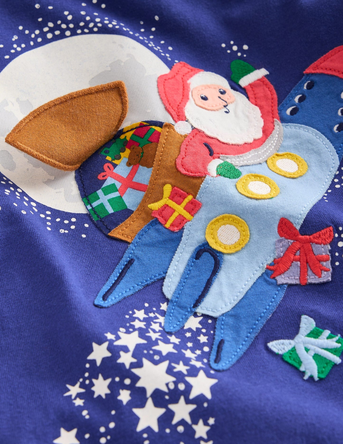 Lift-The-Flap T-shirt-Starboard Blue Rocket Santa