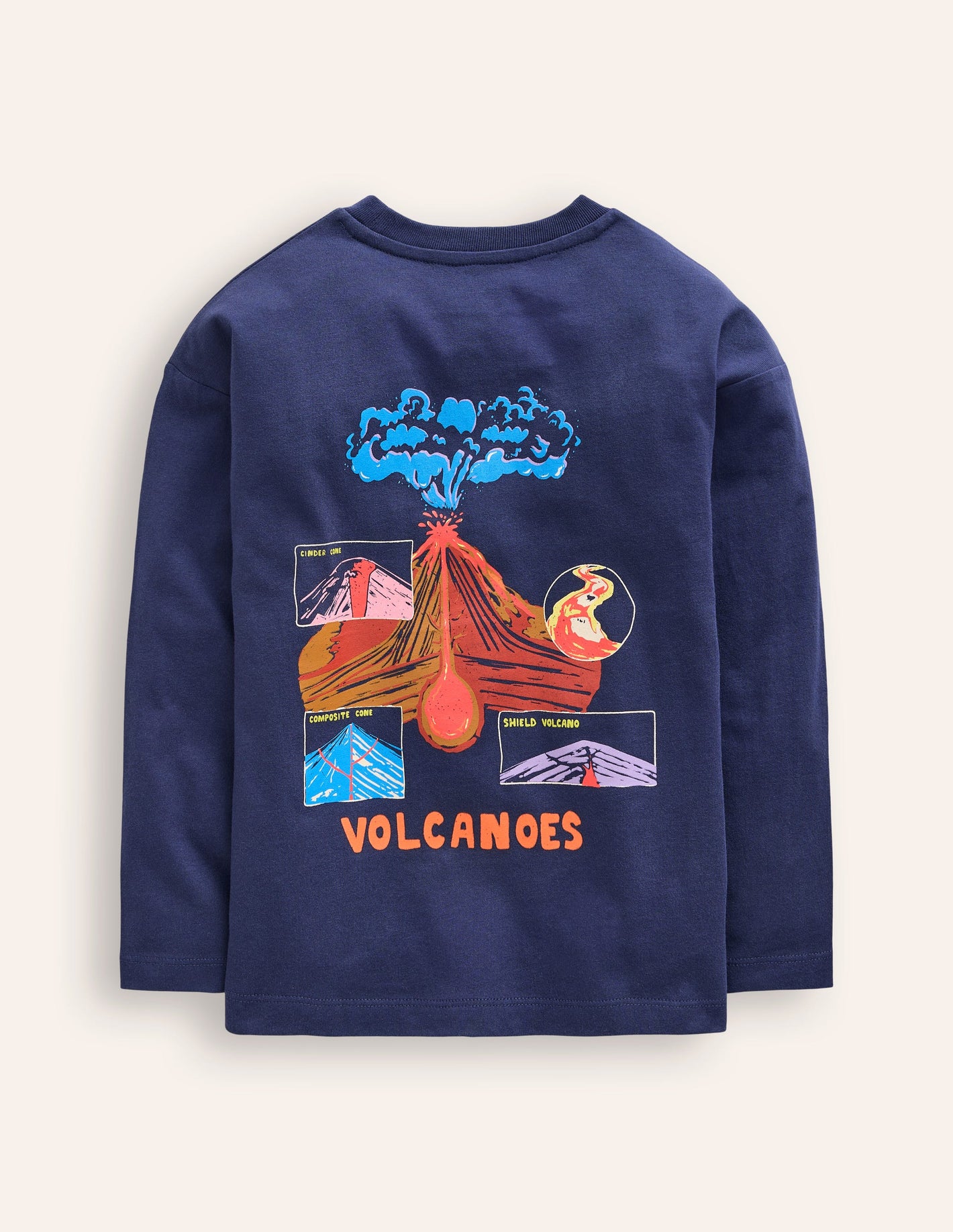 Fun Science Logo T-shirt-Stormy Blue Volcanoes