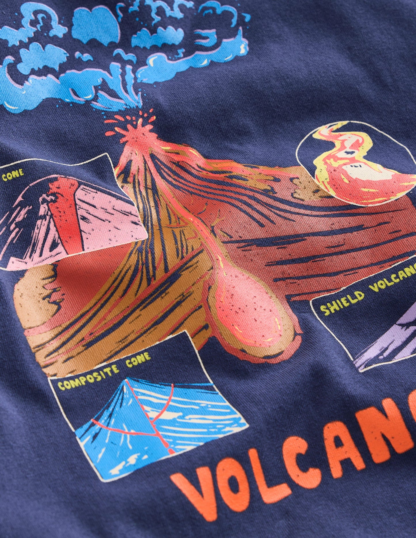 Fun Science Logo T-shirt-Stormy Blue Volcanoes