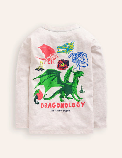 Educational T-Shirt -Oatmeal Marl Dragons