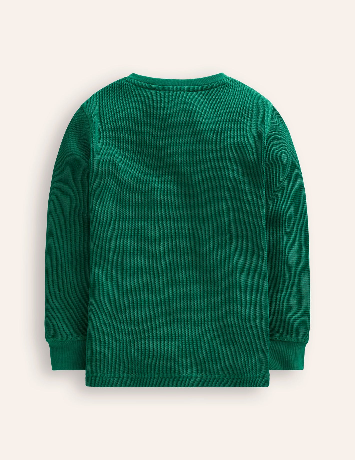 Waffle Henley T-Shirt-Jewel Green