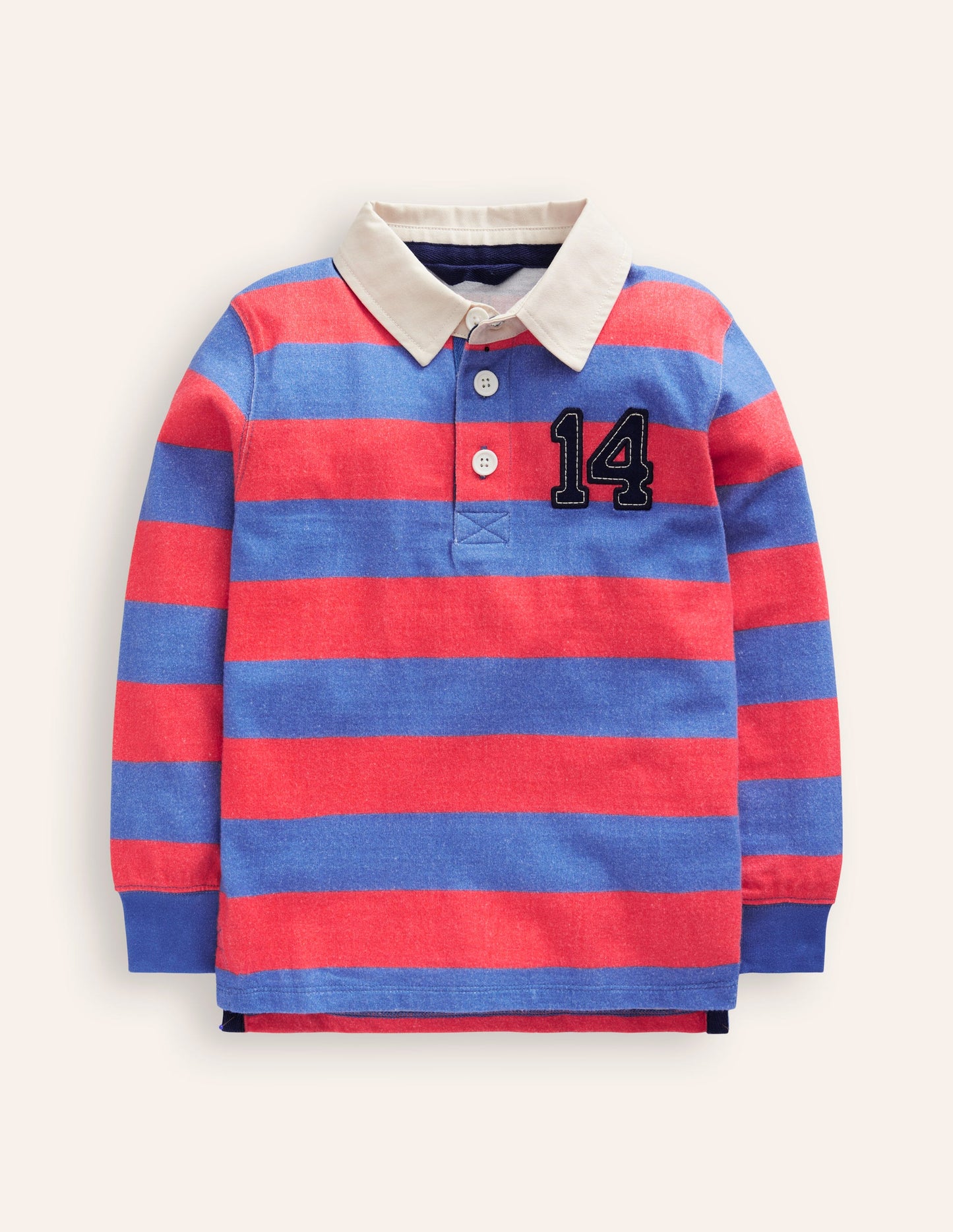 Classic Rugby Shirt-Jam Red/ Bluejay