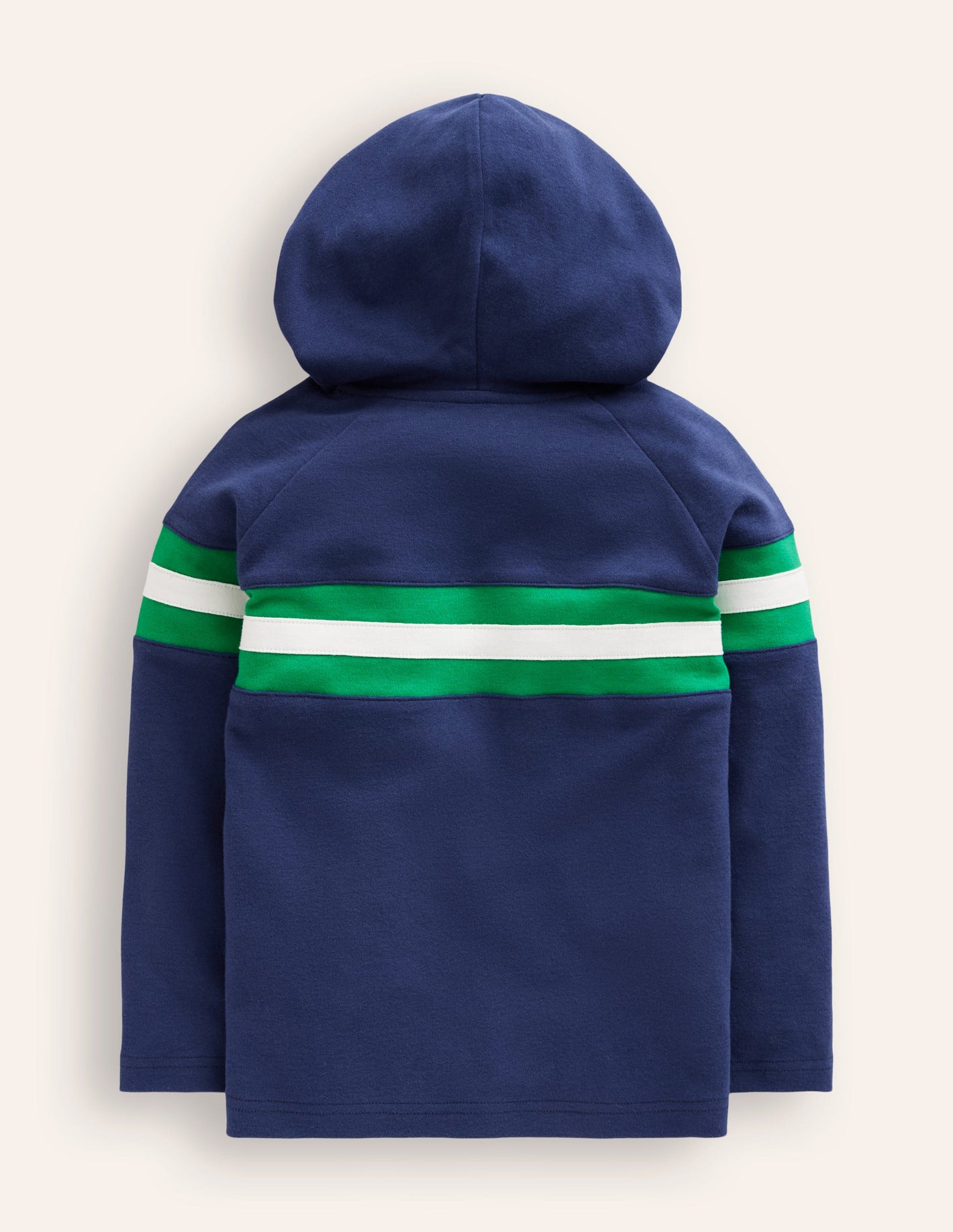 Supersoft Hooded Raglan -College Navy Chest Stripe