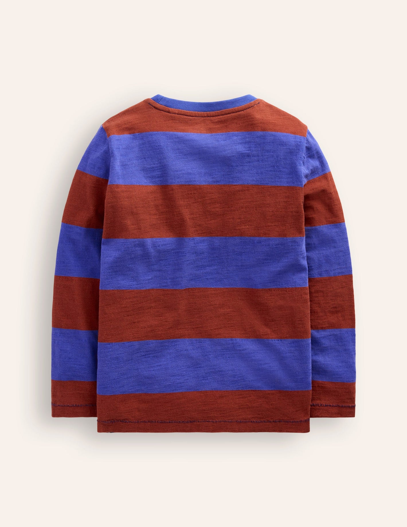 Everyday Long Sleeve T-Shirt-Blue/ Burgandy stripe