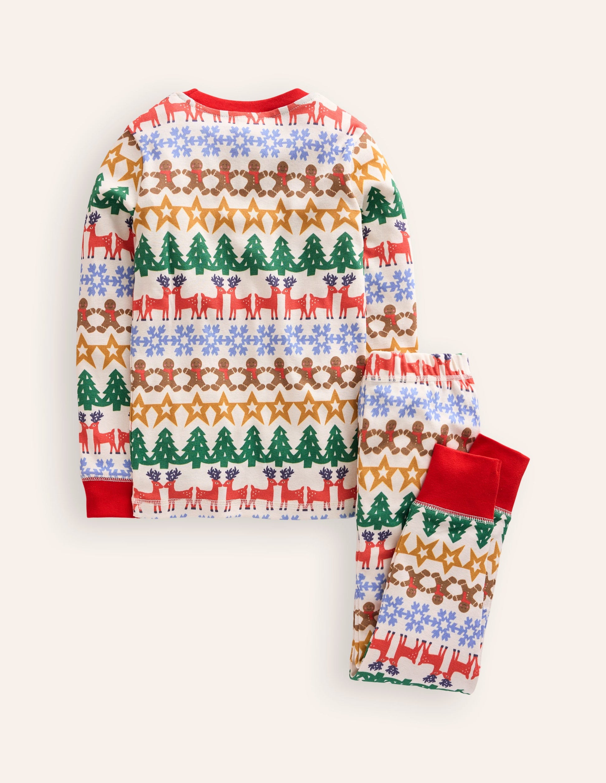 Snug Long John Pyjamas-Gingerbread Fair Isle-2