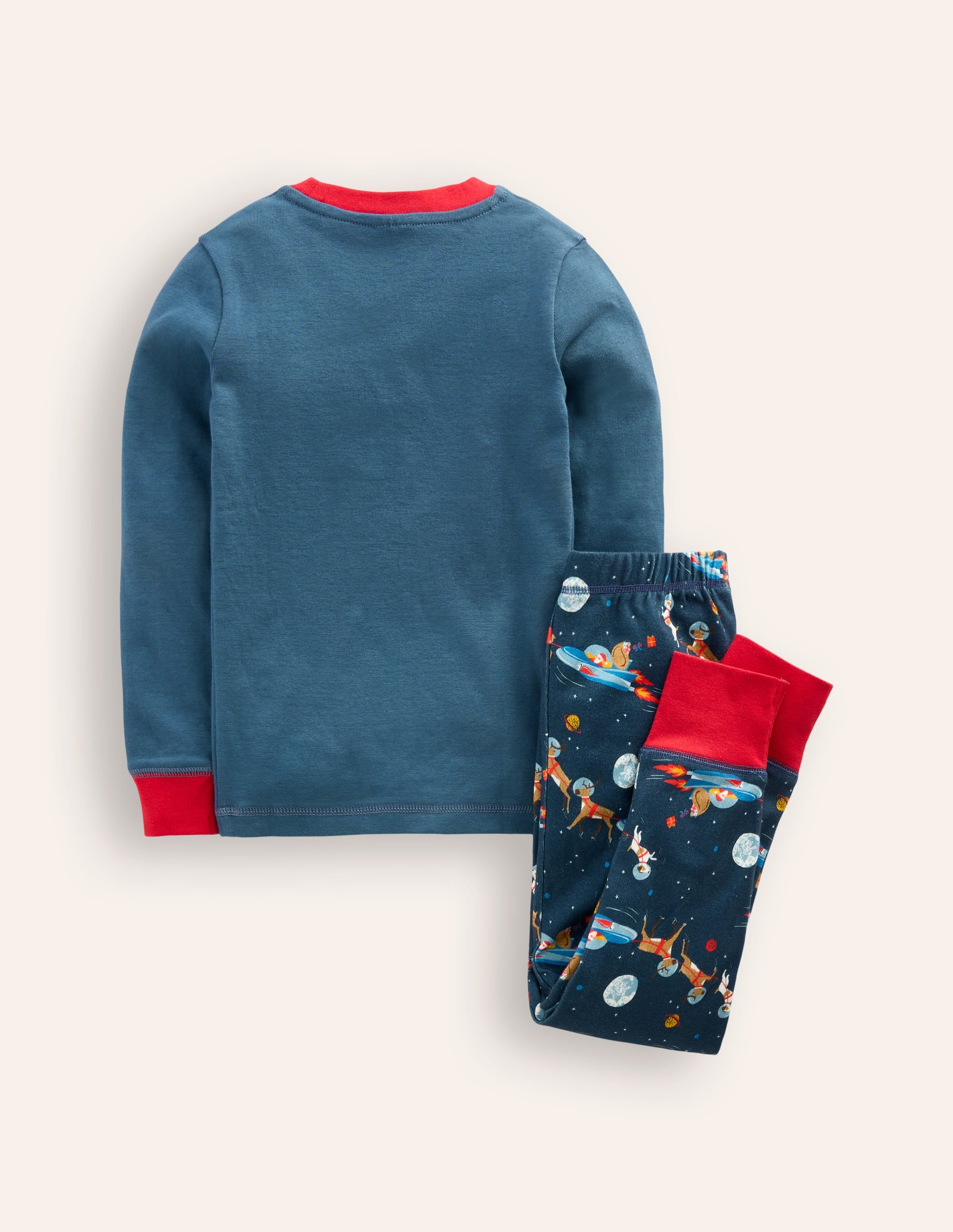 Snug Long John Pyjamas-Robot Blue Space Santa - Image 2