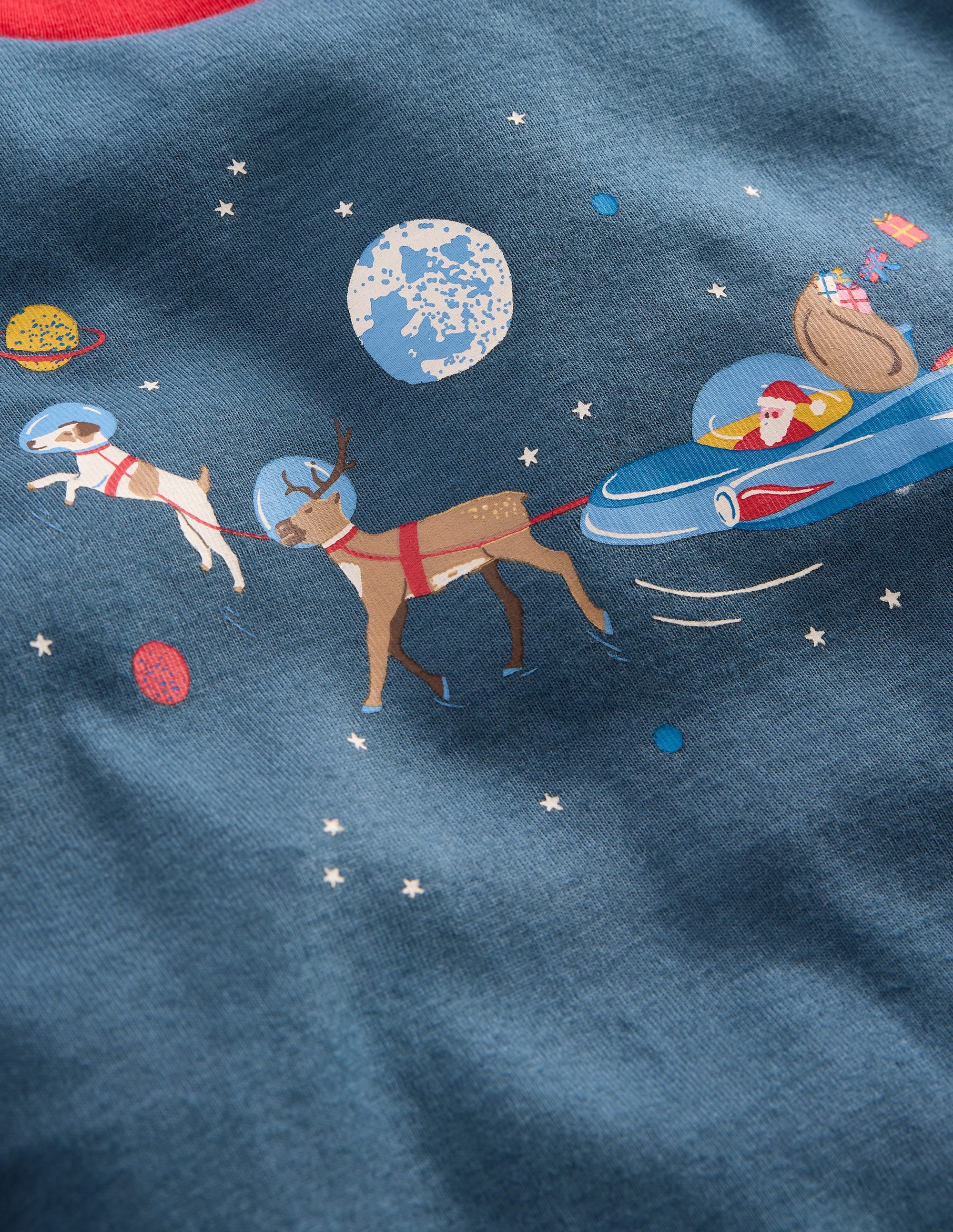 Snug Long John Pyjamas-Robot Blue Space Santa - Image 3