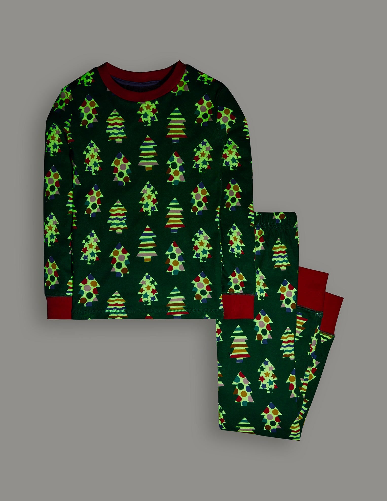 Snug Glow-In-The-Dark Pyjamas-Christmas Trees - Image 4