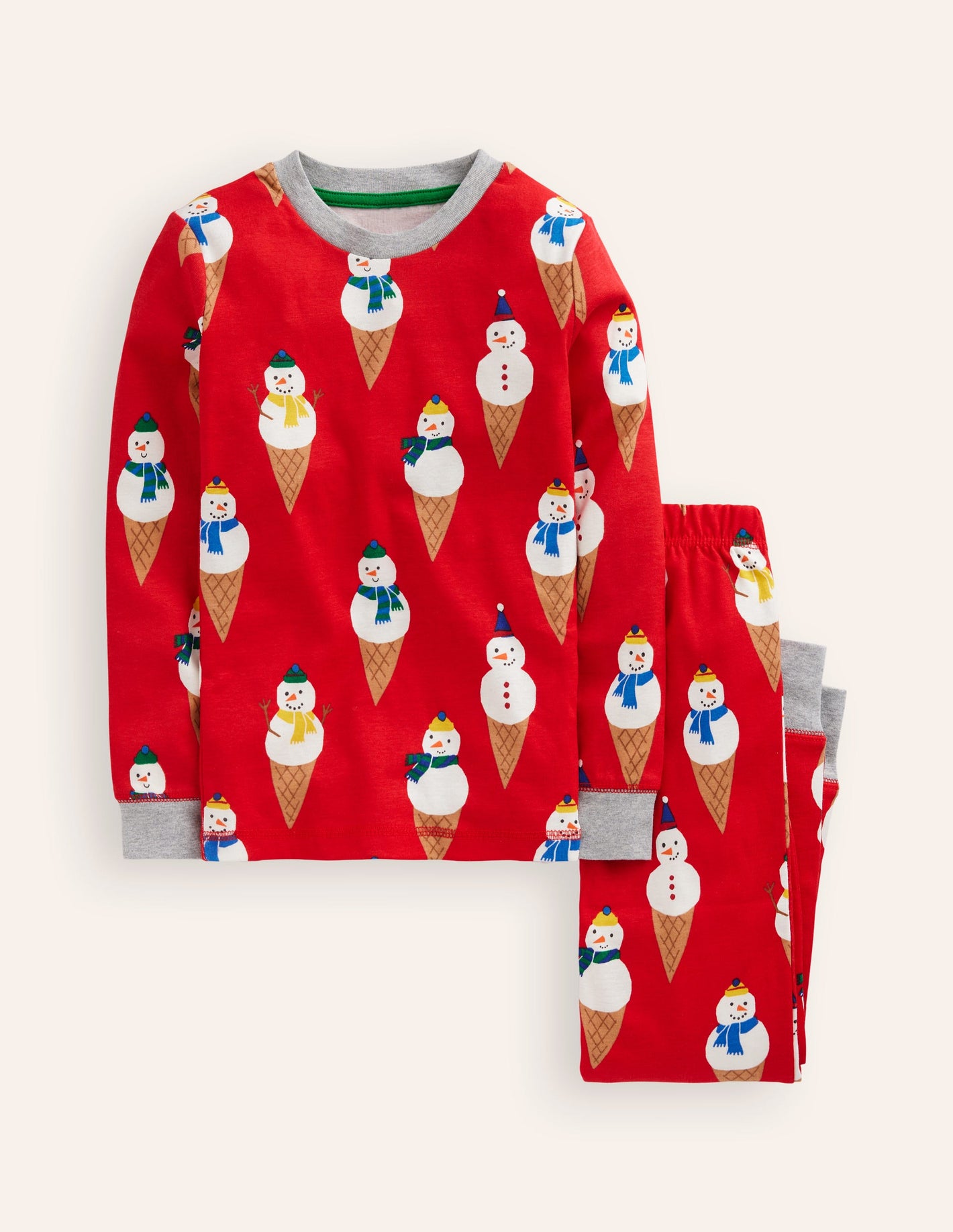 Snug Glow-In-The-Dark Pyjamas-Poppy Red Snow Cones