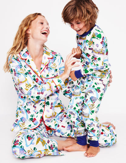 Snug Twin Pack Pyjamas-London Scene and Stripe