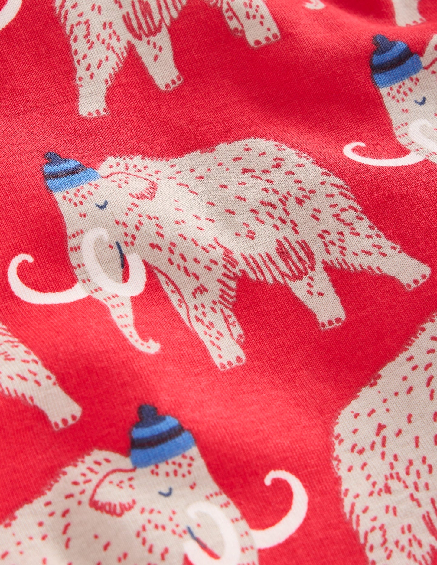 Snug Twin Pack Pyjamas-Red Mammoth and Grey Stripe