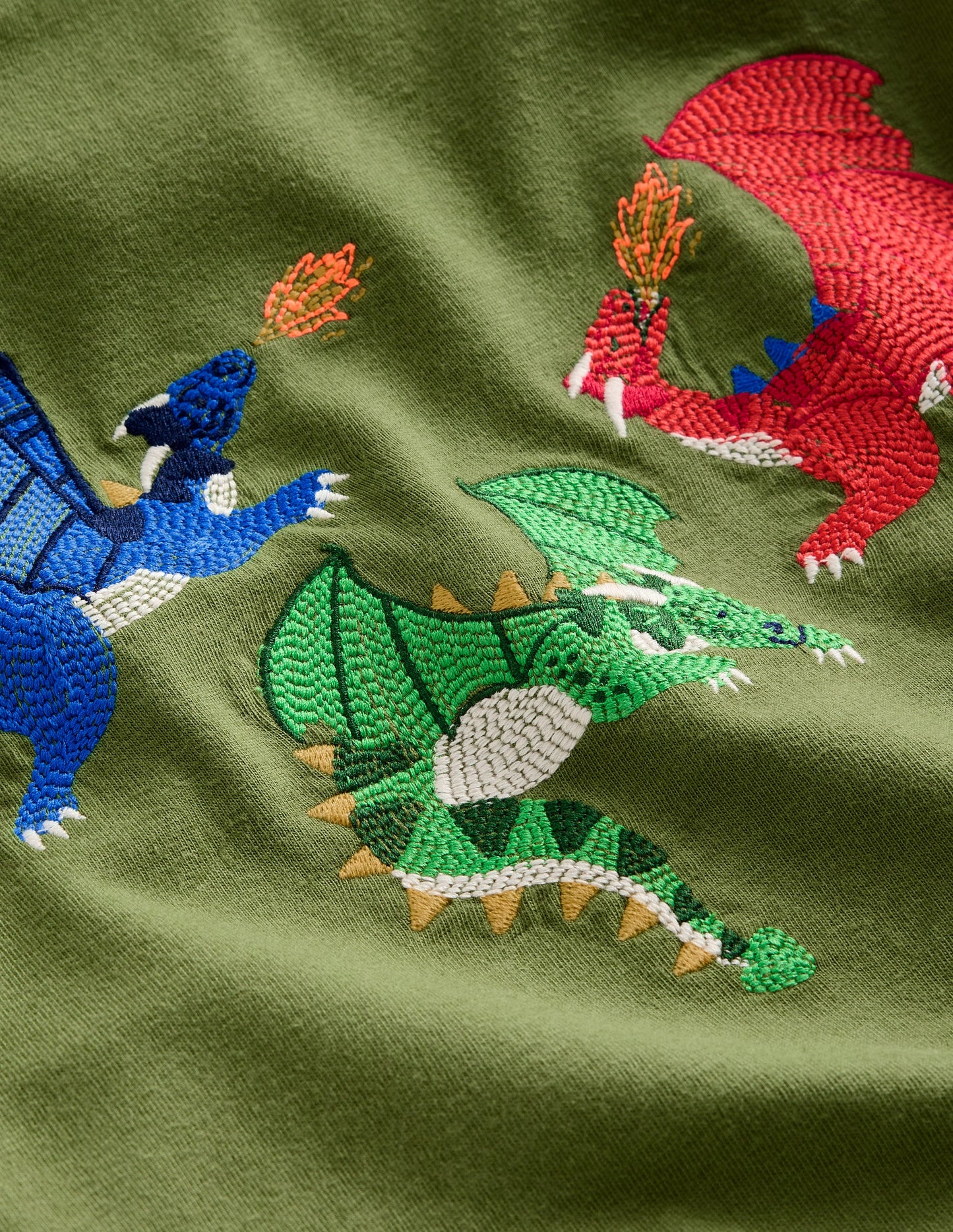 Superstitch Logo LS T-Shirt-Safari Green Dragon